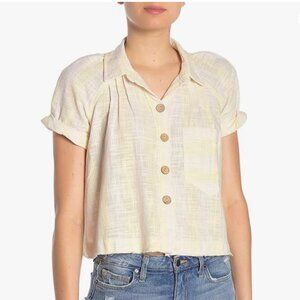 We The Free Away At Sea Striped Frayed-Hem Shirt